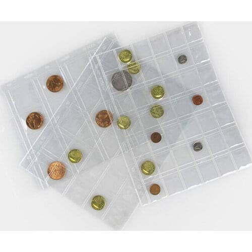 10PCS Coins Album Pages 42 Pocket Album Sleeves Pages Postage Stamp tokens Commemorative Coin medallions badges Collection