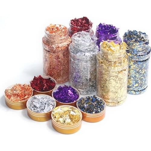 5 Color Shiny Gold Flake gold foil Resin Epoxy Mold Art Decora Gold Foil Fillings Materials Gilding Decor Jewelry Making Tool