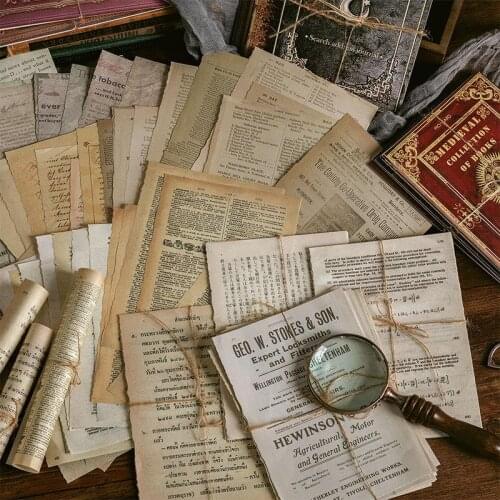 Journamm 10pcs/Pack Large Size Medieval Vintage Paper For Junk Journal Dairy DIY Scrapbooking Album Decoration Paper Supplies