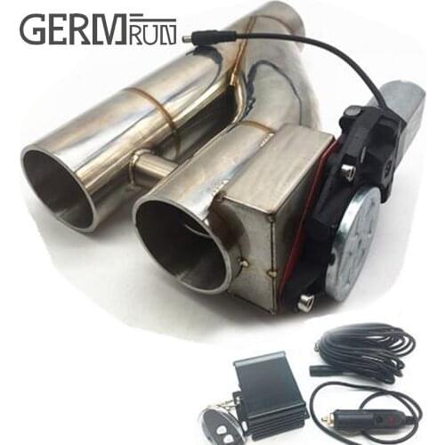 2.5 inch stainless Steel doubled valve Pipe Muffler Catback Bypass Exhaust Trim Down Tube Remote Control YTR