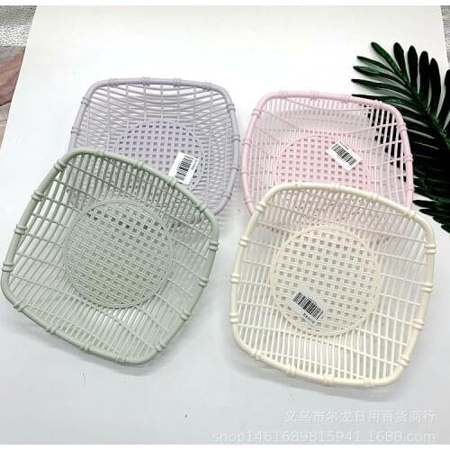 Imitate Wicker Rattan Basket Storage Bin for Kitchen Items Woven Bread Food Basket Picnic