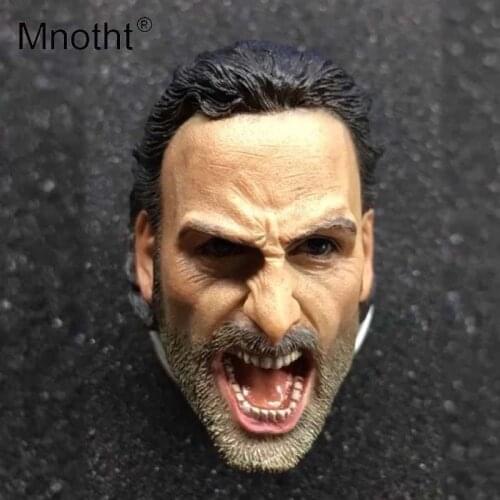 Mnotht Soldier Head Sculpt 1/6 Scale Screaming Rick Head Carving Model Toys For 12in Action Figures Hobbies Collections m3