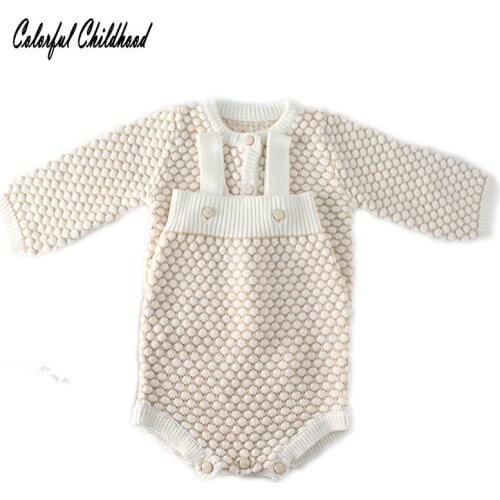 Soft breathable baby boy clothes autumn cotton knitted romper baby girls jumpsuit infant newborn bebe outfits baby stuff winter
