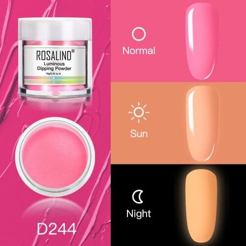 ROSALIND Neon Color Acrylic Powder 10g Dip Powder Nail Extension Design Powder Engraving 3D Nail Art All For Manicure Decoration