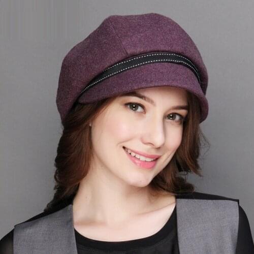 New Arrival Winter Warm Hat Adult Fashion Leisure Basin Cap All-match Fashion Wool Beret Hat Students Travel Hat Fodlable B-7629