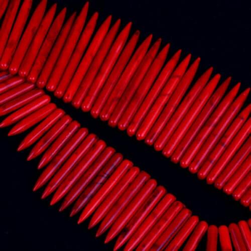 TUMBEELLUWA Boho Style Red Howlite Turquoise Sharp Stone Beads Charms For Jewelry Making Necklace Bracelet Accessories