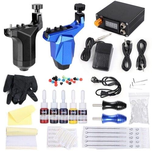 Complete Tattoo Kit attoo Machines Gun tattoo Ink Set Power Supply Grips Body Art Tools Set Tattoo Permanent Makeup Beginner