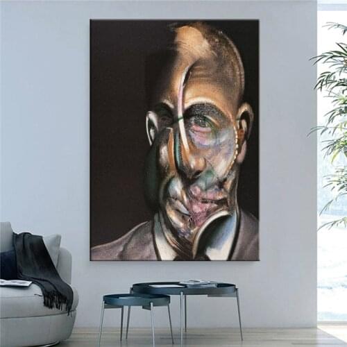 Famous Artist Francis Bacon Abstract “Portrait of Peter Beard” Canvas Painting Poster and Print for Living Room Decor Wall Art