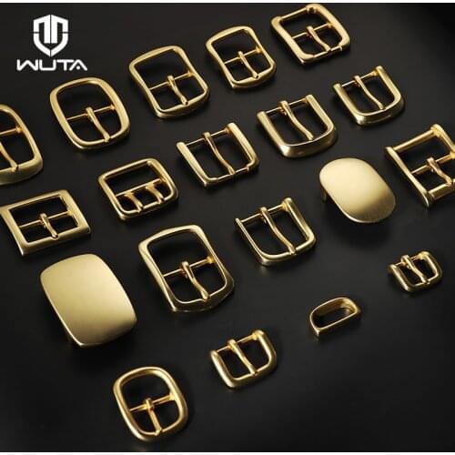 WUTA NEW High Quality Men/Womens Solid Brass Belt Buckle Strap Center Pin Style Heel Bar DIY Leathercraft Hardware-Various Size