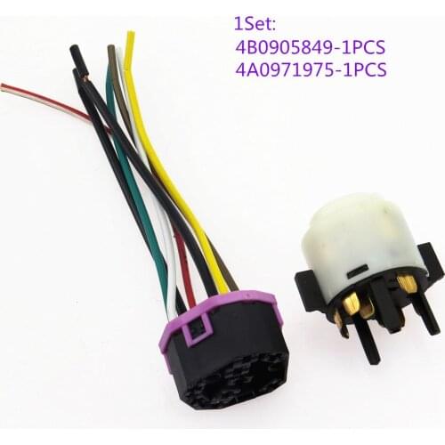 SCJYRXS Electronic Ignition Start Switch + Cable Plug For Golf MK4 Passat B5 A3 A4 TT Superb Seat Leon 4B0905849 4A0971975