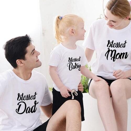 Family Matching Clothes Summer Short-sleeved Family Look Stylish Letter Printing Manufacturers Spot Wholesale