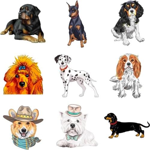 Cute Dogs Series Removable & Reusable Animal Car Stickers Reflective Stickers and Decals Car Styling Home Door Window Decoration
