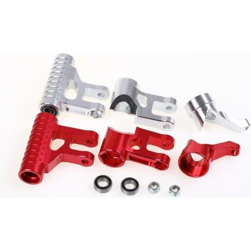 GTBracing RC 1/5 Aluminum Bearing Steering System for LOSI Desert Buggy DBXL MTXL Silver / Red