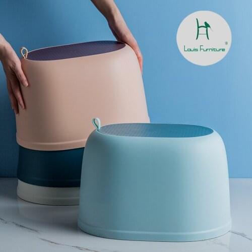 Louis Fashion Childrens Stools Creative thick pp plastic bench home childrens non-slip foot
