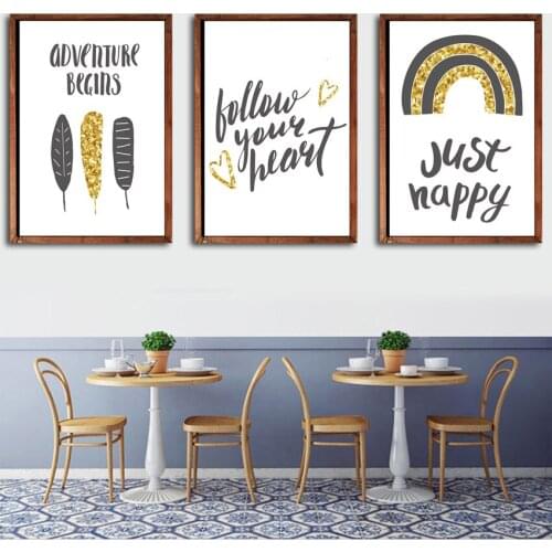 SVITY Abstract Feathers Letters Nordic Minimalism Wall Poster Canvas Painting Wall Pictures For Living Room Decor FA709