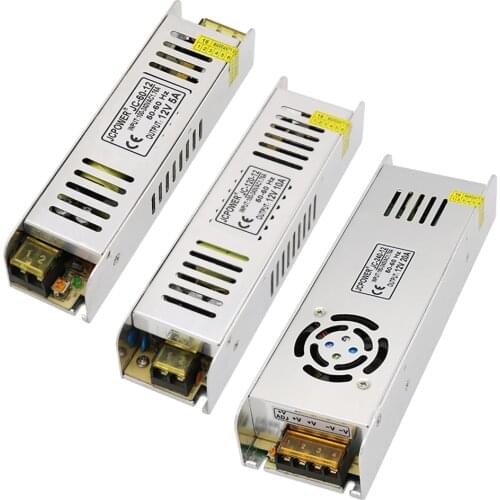 Ultra Thin LED Power Supply DC12V 60W 120W 180W 240W Led Driver AC180-240V Lighting Transformers for LED Strip Light