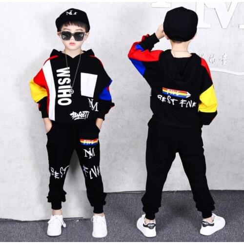 Spring Kids Boys Clothing Set Autumn Kids Rainbow Clothes Set 4 6 8 10 12 14 16 Years Boys Sports Suit Fashion Children Clothing
