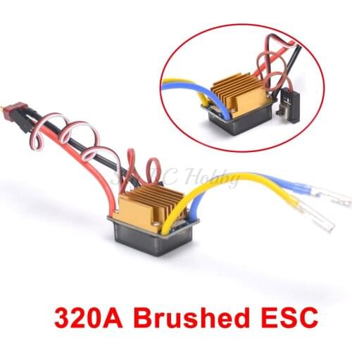 Waterproof 320A Brushed ESC 3S with 5V 3A BEC T-Plug Electronic Speed Controller For 1/10 1:10 RC Car Parts