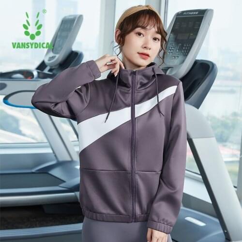 Running Jacket Women Patchwork Zipper Long Sleeve Hooded Sports Active Wear for Women Gym Clothing Windproof Jersey Fitness Top