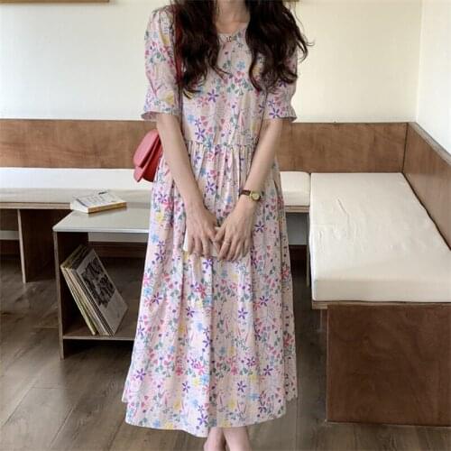 Alien Kitty Retro Romance All Match Loose Florals Streetwear Vestidos 2021 Party Printing Prom Vintage Summer Femme Long Dresses