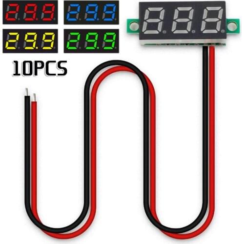 10pcs 2.5V-30V 0.28 Inch Mini LED Panel 2 Wire Digital Voltmeter Voltage Tester Digital Volt Meter Gauge for Motorcycle Car