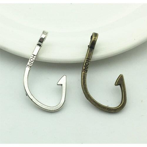 10VPCS Big Hook sailing Anchor Charm Hope Hooks Diy Fish Hook Charm Pendant Diy Jewelry Findings Handmade