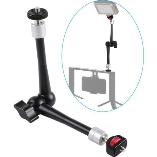 11inch CNC Aluminum Alloy Magic Arm with Ball Head Adaptor Mount for Stabilizer Tripod Brackets Monopods for Gopro SJcam Cameras