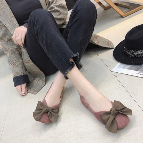 2020 Fashion Flock Womens Flats For New Summer Slip-On Round Toe Casual Flat Shoes Basic ballet Shoes Woman Size U19-53