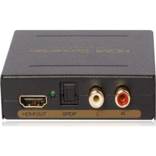 FoHDMI to HDMI-compatible Optical + SPDIF + RCA L/R Extractor Converter Audio Splitter Adapter 1080P EU US Plug AC Power Adapter