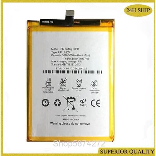 10pcs New 3080mAh Phone Battery For BQ Aquaris U / U plus / U Lite 3080 Battery