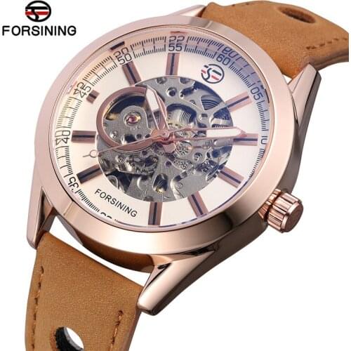 FORSINING Automatic Mechanical Men Wristwatch Military Army Sport Male Clock Top Brand Luxury Skeleton Waterproof Man Watch 022