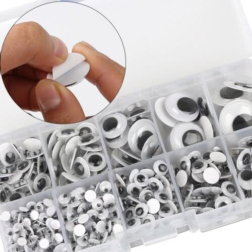 100-600Pcs Black White Self-adhesive Doll Eye Movable Simulation Animal Wiggly Googly Eye DIY Children Toy Craft Art Supplies
