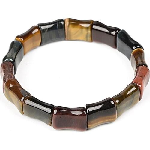 Colorful Mixture Tiger Eyes Stone 12x15mm Size For Handmade jewel Bracelets 7.5inch Suitable For Gifts H208