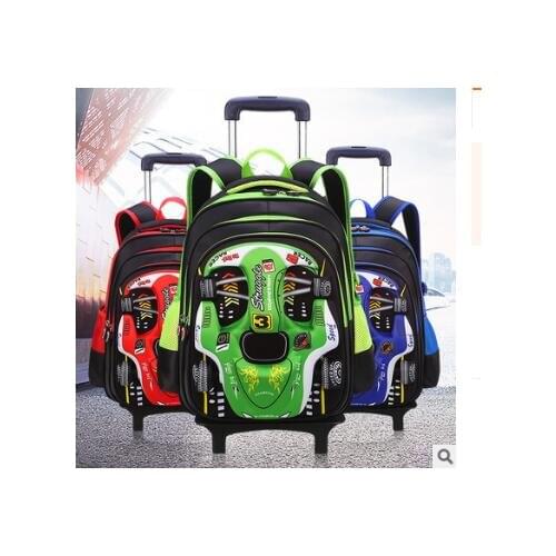 Kids School wheeled Backpack On wheels Trolley School bag for boys Children Car Trolley School Rolling backpack Bags for kids