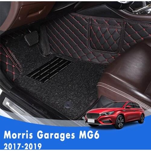 For Morris Garages MG6 2019 2018 2017 Luxury Double Layer Wire Loop Car Floor Mats Carpet Auto Interior Parts Accessories Covers