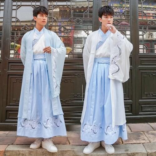 Men Hanfu Traditional Ancient Han Dynasty Classical Dance Costume Women Stage Performance Party Hanfu Festival Outfit SL4183