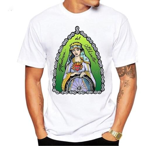 Madonna Del Ghisallo - The Patron Saint Of Cycling T-shirt Fashion Men Short Sleeve Funny Bicycle Bike Design Tees Cool Boy Tops