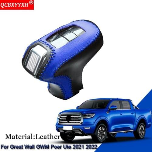 DIY Car Automatic Transmission Shift Leather Case Cover Car Protection Accessories For Great Wall Cannon GWM Poer Ute 2021 2022