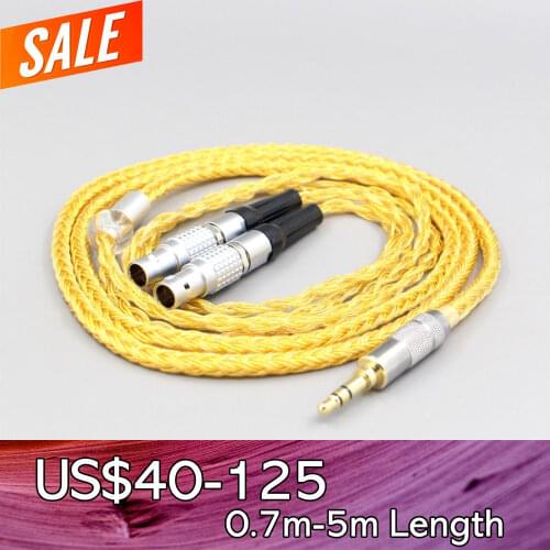 LN007390 16 Core OCC Gold Plated Braided Earphone Cable For Focal Utopia Fidelity Circumaural Headphone