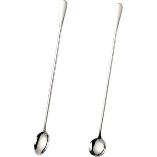 Ice Tea Spoons Long Handle Spoon, Coffee Spoons, 12'' Stainless Steel Cocktail Stirring Spoons, Ice Cream Spoon for Mixing