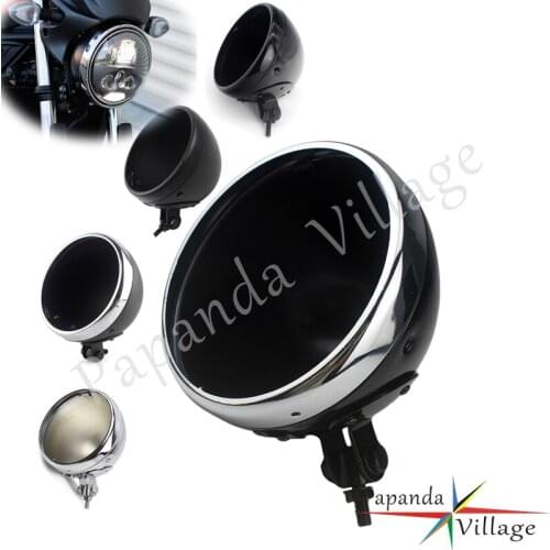 Motorcycle Universal 7" LED Headlight Cover Cafe Racer Head Light Housing Lamp Shell Bucket For Harley Scrambler Chopper XS