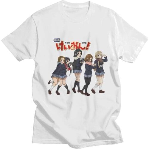 K-ON Tshirts Men Fashion Tees Top Cotton T Shirts Short Sleeve Japanese Anime Manga Keep on Keep on Singing Songs T-shirts Gift