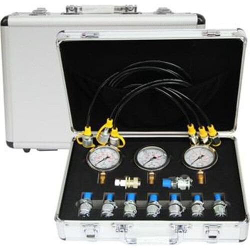 1 Set Excavator Hydraulic Pressure Gauge Test Kit Professional Hydraulic Measuring Toolbox For Hydraulic Presses Machinery