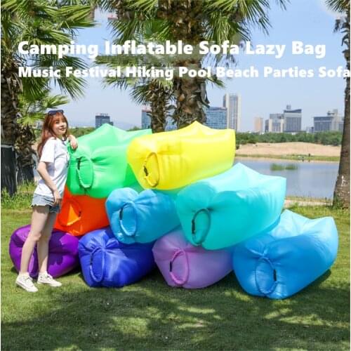 Camping Inflatable Sofa Lazy Bag 3 Season Ultralight Down Sleeping Bag Air Bed For Music Festival Hiking Pool Beach Parties Sofa