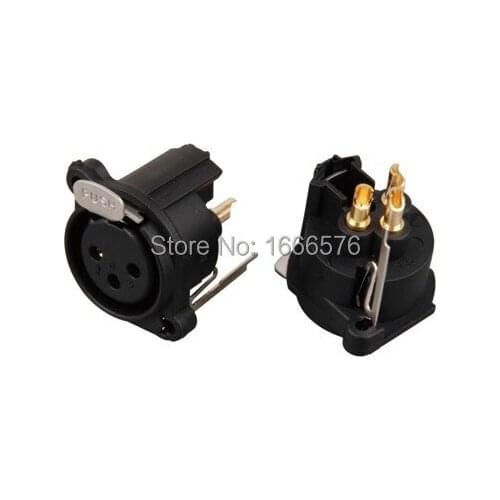 Wholesale 100 pcs XLR female Chassis3Pin PCB Socket Panel Connector-216