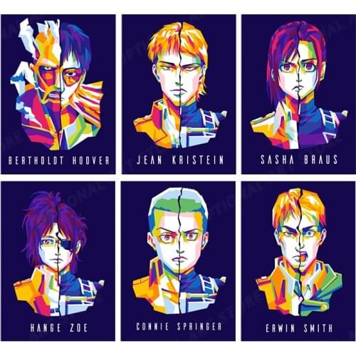 Anime Eren Jaeger Attack On Titan Character Poster Pictures Home Decor Living Room Bedroom Art Painting WPAP