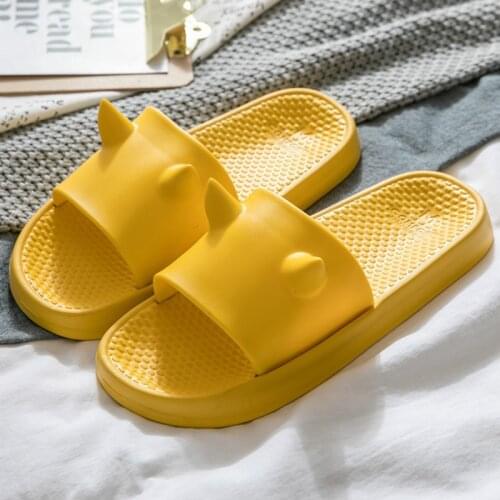 Yellow Cartoon Slippers Women Shoes Non-slip Soft Beach Ladies Slides Anti-Slip Slippers Casual Walk Sandal Home Shoes Women