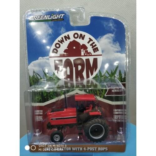 GreenLight 1:64 1982 tractor with 4-post rops- red black 48030-e Alloy model car Metal toys for childen kids diecast gift