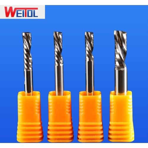 Weitol 1 pcs 5A Single Flute Left-hand Spiral Milling Cutter cnc tools router bits