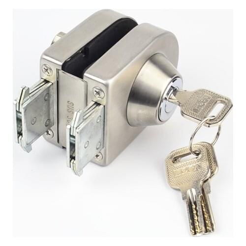 Glass Door Lock, stainless steel,No need to Drilling on glass,lock inside and outside,single door,Frameless glass door
